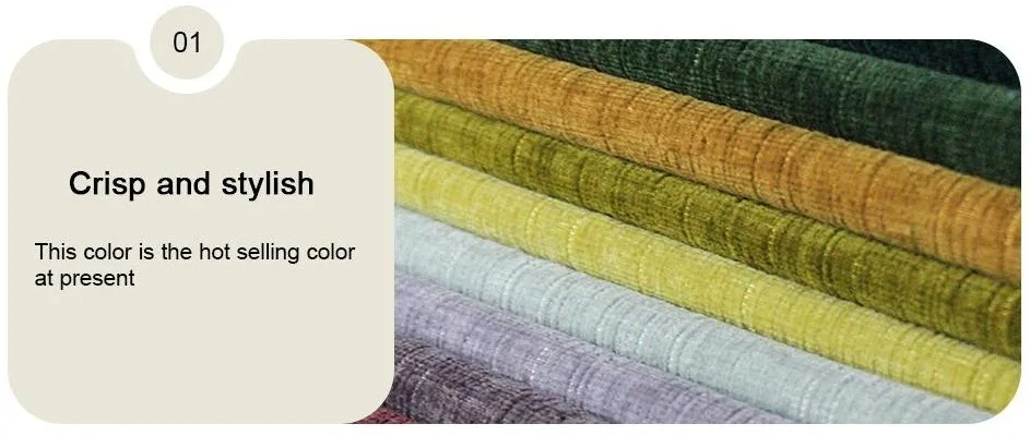 Professional Production Price Beautiful Chenille Sofa Fabric 100% Polyester Linen Fabric Spot Supply