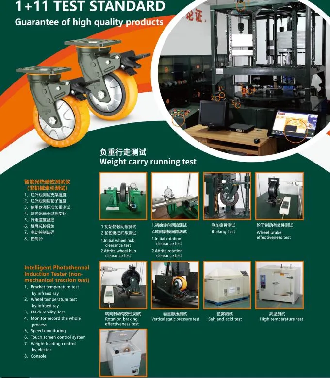 Medium Heavy Duty Trolley Wheels Iron Core Polyurethane Caster Wheel 5 Inch