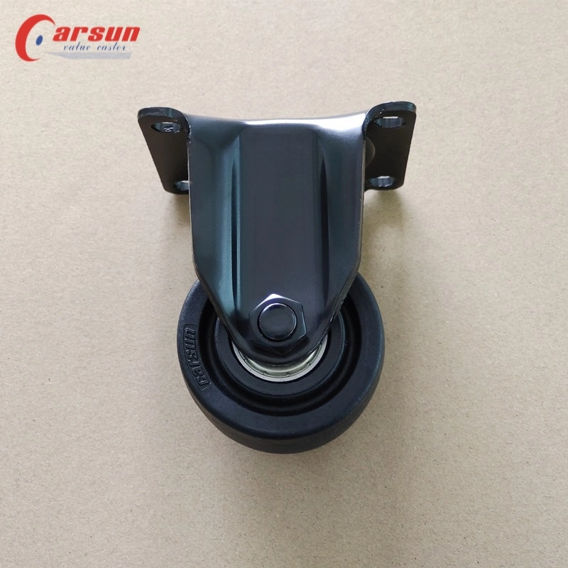 Custom Low Gravity Castors Thickened Top Plate 3 Inch Black Nylon Swivel Caster Wheel