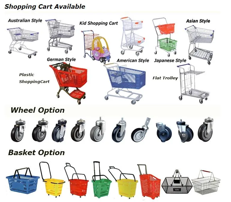 China Wholesale Europe Style Heavy Duty Shopping Trolley Hand Cart with 5 Inches Wheels