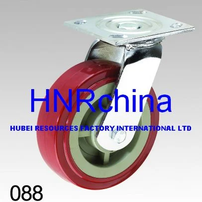 4/5/6/8 Inch Red PU Wheel/Swivel/Brake/Fixed/ Heavy Duty Industrial Trolley Wheel Caster Wheel