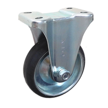 5.2&quot; Wheel Supplier Durable Black Rubber Rigid Caster Wheel for Trolley Cart/Shipping Constainer