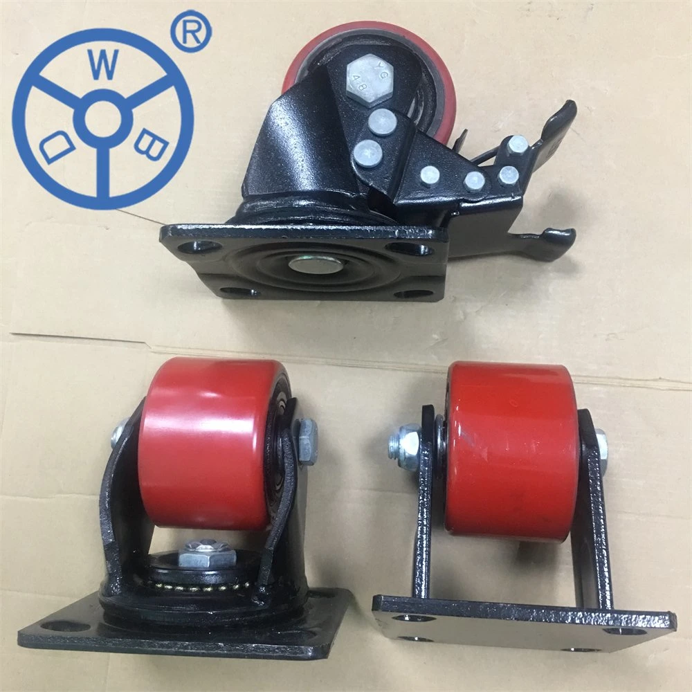 Wbd 3 Inch 500kg High Load Low Profile Casters Iron PU Wheel Small But Heavy-Duty Business Machine Castor for Furniture and Equipment