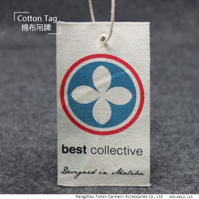 Export Colorful Printed Kids Garment Eco Friendly Cotton Hang Tag with Ribbon