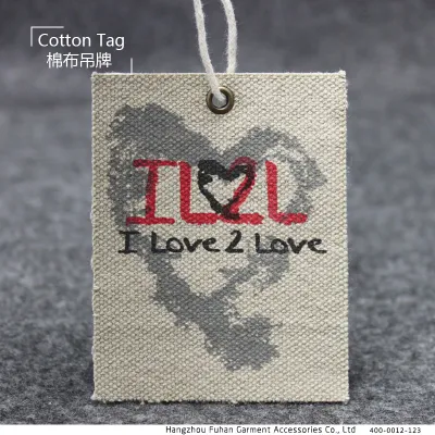 Export Colorful Printed Kids Garment Eco Friendly Cotton Hang Tag with Ribbon