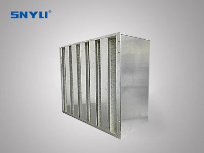 H14 Plastic or Aluminum Frame Fiberglass Material High Efficiency and Medium Efficiency Box Type V Bank Air Filter