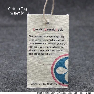 Export Colorful Printed Kids Garment Eco Friendly Cotton Hang Tag with Ribbon