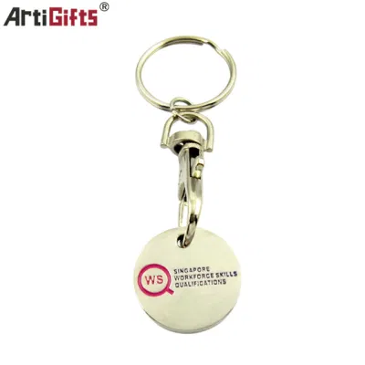 Metal Supermarket Colorful Trolley Coin Key Tag