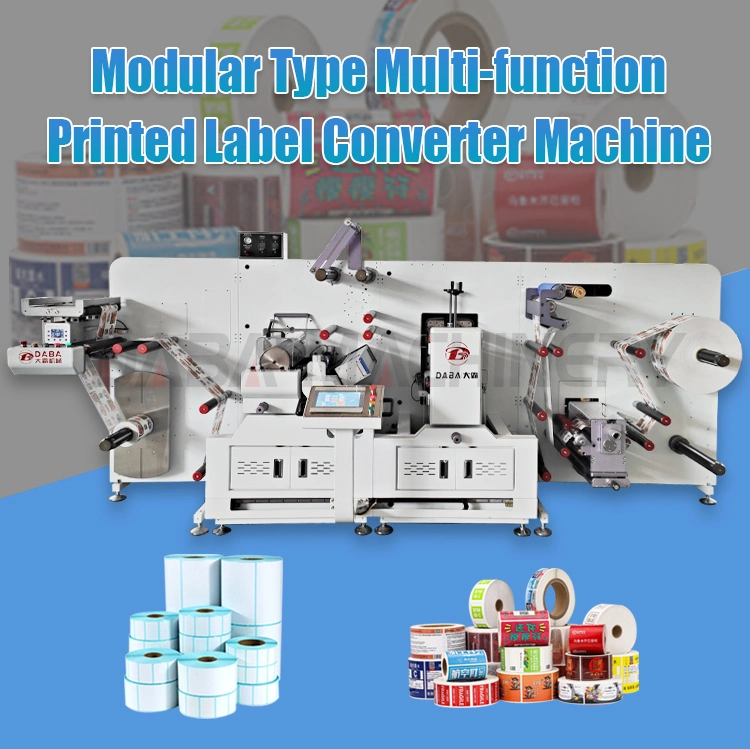 Adhesive Film Label Offset Printing Flat Die Cutting Jumbo Roll Slitting Finishing Machine