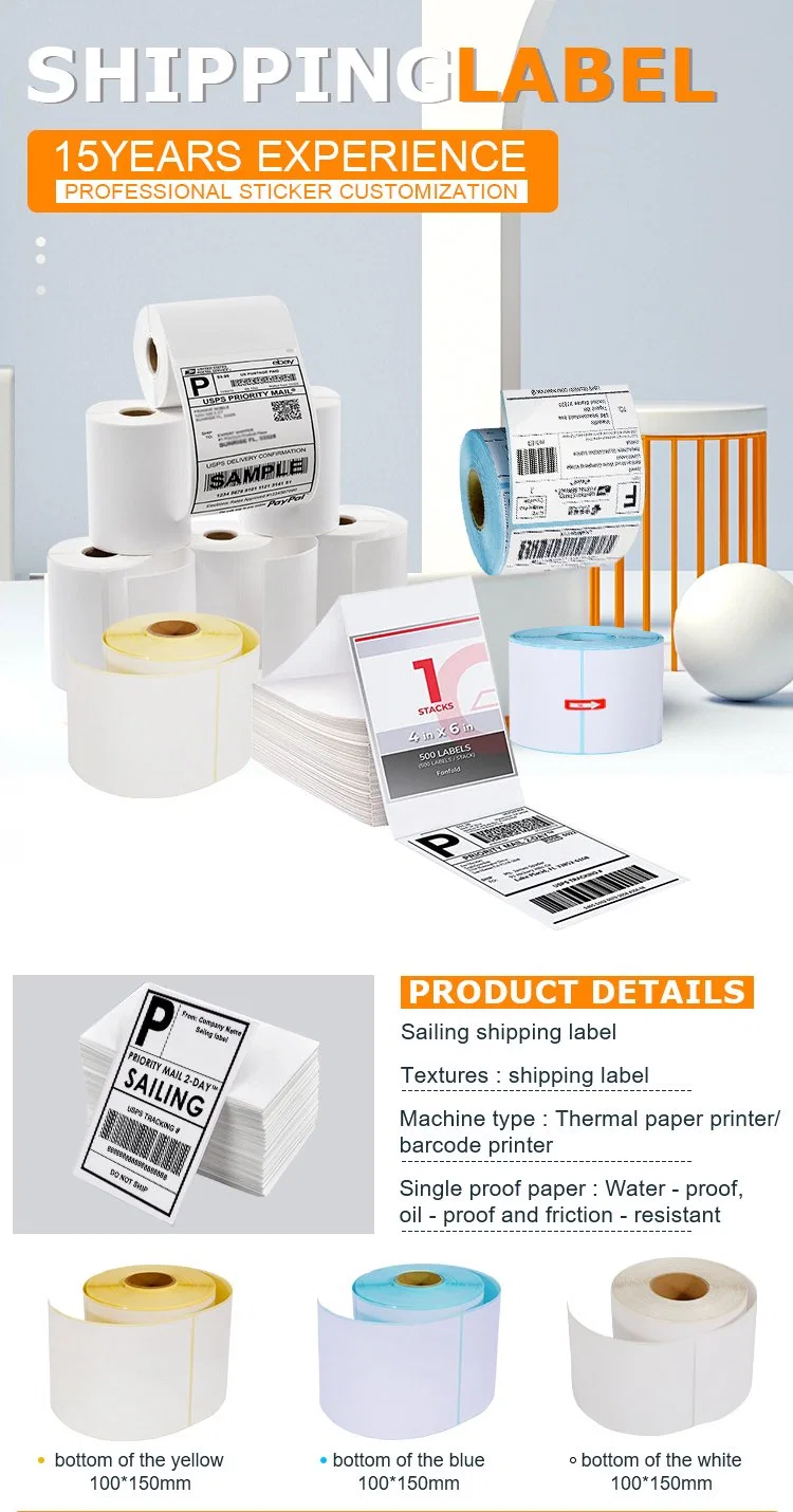 Fanfold Thermal Labels Printing Shipping Label 4X6 Inch