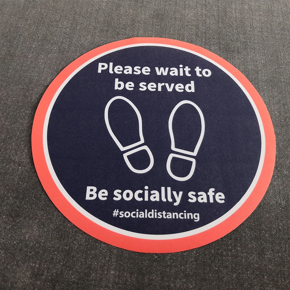 Social Distancing Floor Decals Safety Floor Sign Marker / PVC Adhesive Floor Stickers
