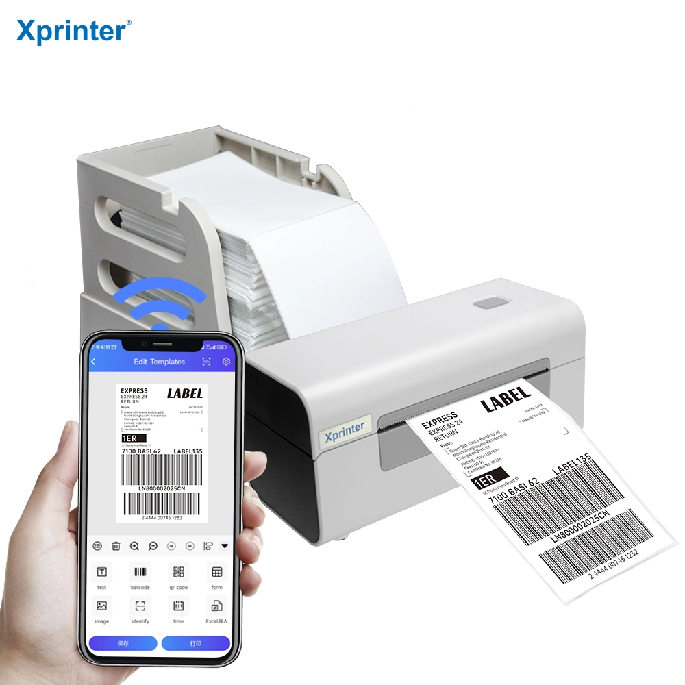 Xprinter XP-410B Impresora De Etiquetas Adhesivas Black Color 4 Inch Thermal Label Printer