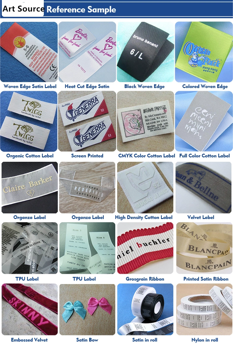 Factory Wholesale Clothing Labels Satin Ribbon Fabric Material Wash Care Labels Barcode Clothing Hanger Label Stickers
