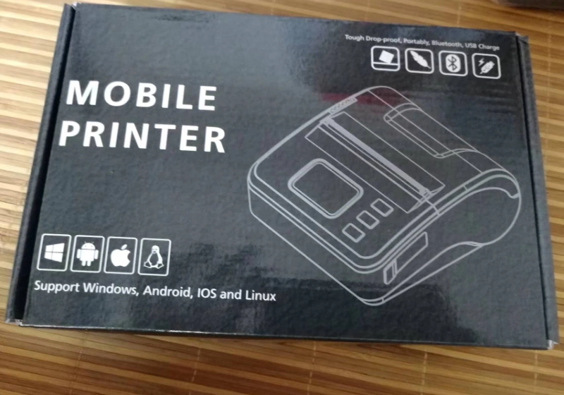 Mini Mobile Sticker Label Printing Machine 3inch Ink-Less Direct Thermal Handheld Printer