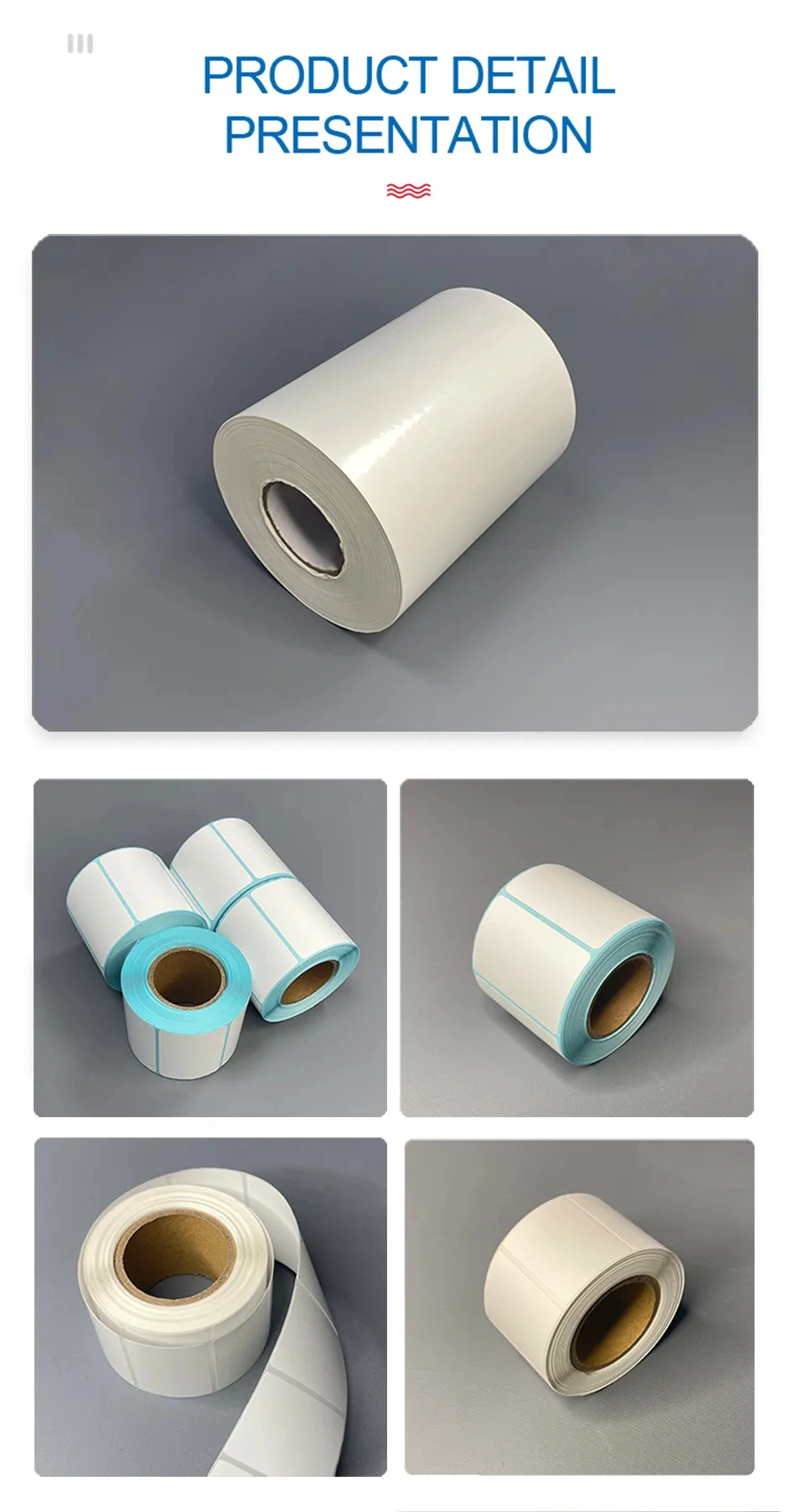Printer Labels Rolls Barcode Roll Anti Scratch Thermal Paper Roll Stickers Adhesive Label