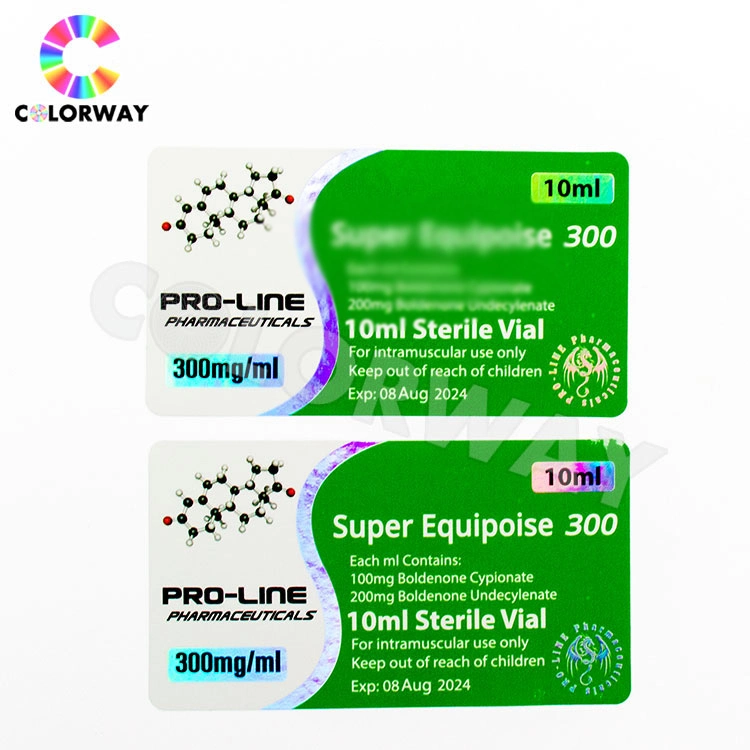 Custom Pharmaceutical Gold Foil Laser Effect Printing Colorful Vial Label