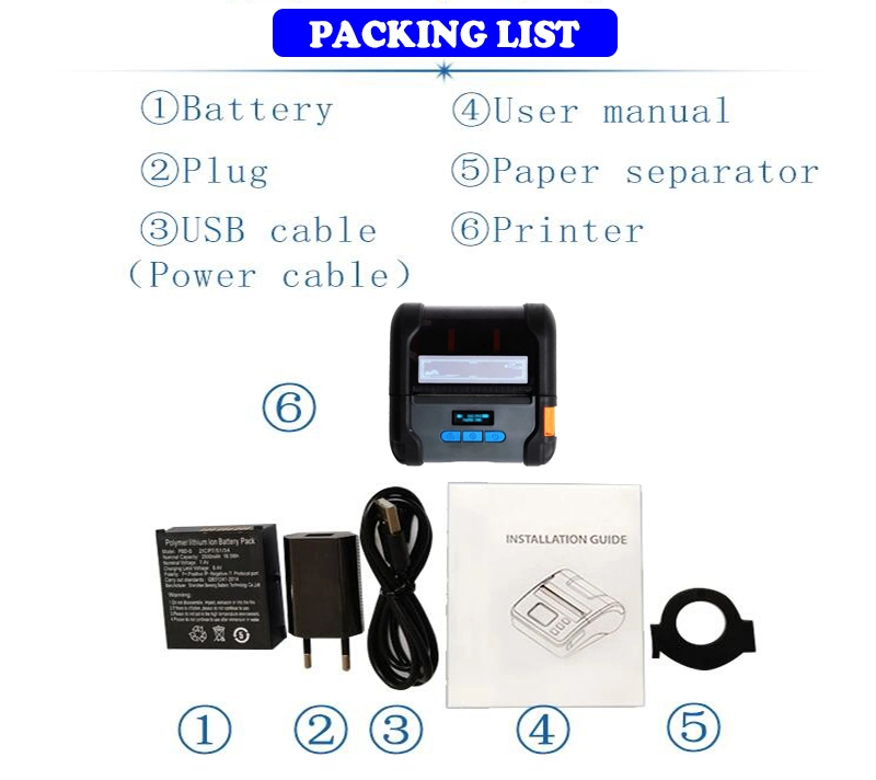 Mini Mobile Sticker Label Printing Machine 3inch Ink-Less Direct Thermal Handheld Printer