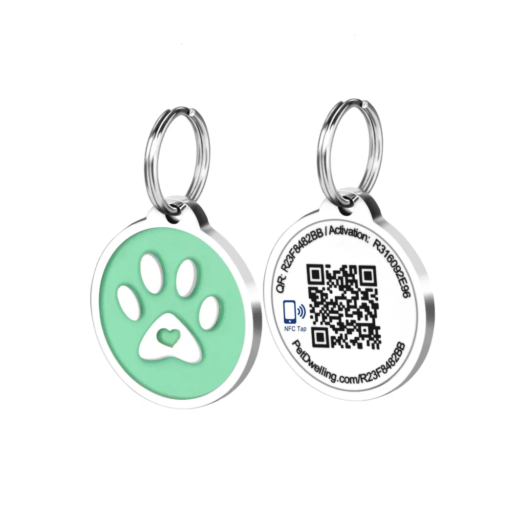 Wholesale Custom Best Quality Stainless Steel Personalized Metal NFC Qr Code Pet ID Tags Dog Tags