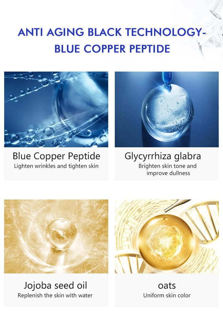 Customize Logo Natural Organic Blue Copper Peptide Hydrating Dry Skin Toner for Face Blue Copper Peptide Toner