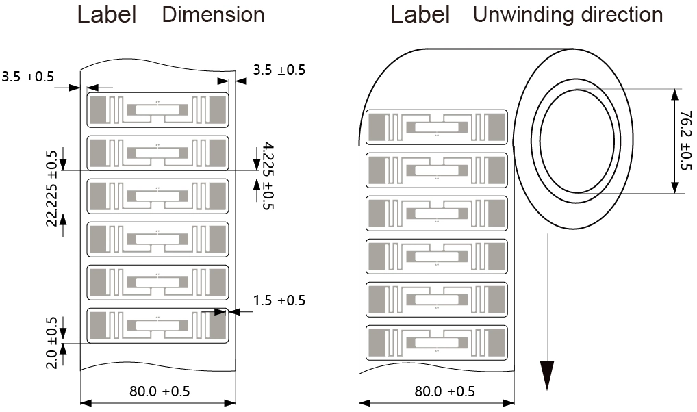 Printable UHF RFID Paper Logistics Wet Inlay/Sticker/ RFID Tag/Label