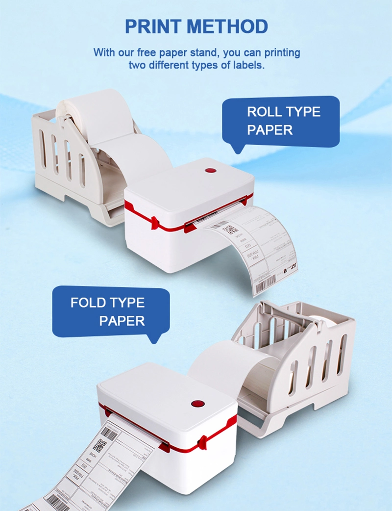 Mobile Phone USB Bluetooth Printer with Stand Waybill Label 4X6 Thermal Barcodes