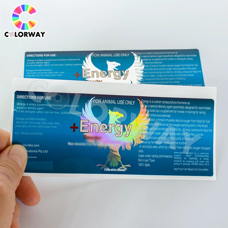 Customized Size Rectange Laser Anti-Counterfeit Hologram Vial Label