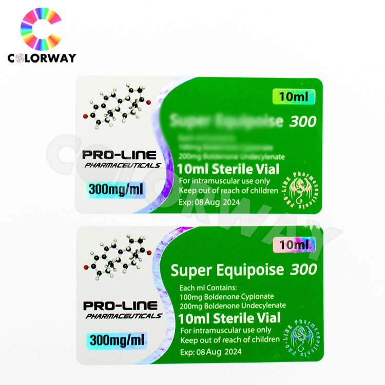 Customized Size Rectange Laser Anti-Counterfeit Hologram Vial Label