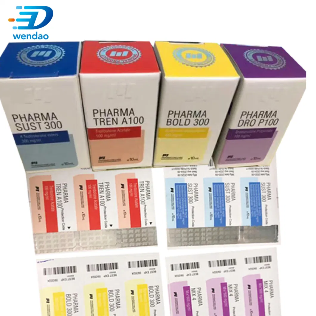 Custom Print Hot Stamping Foil Embossed Pharma Medical 10ml Vial Labels and Box