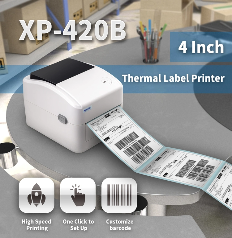 Xprinter High Speed 4 Inches Thermal Printer XP-420B Handheld Label Printer