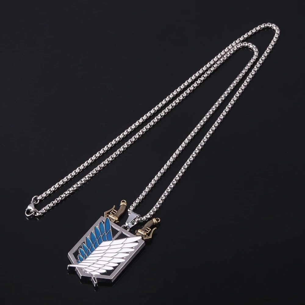 Round Bead Chain Customized Anime Attack on Titan Stainless Steel Name Tag Necklace