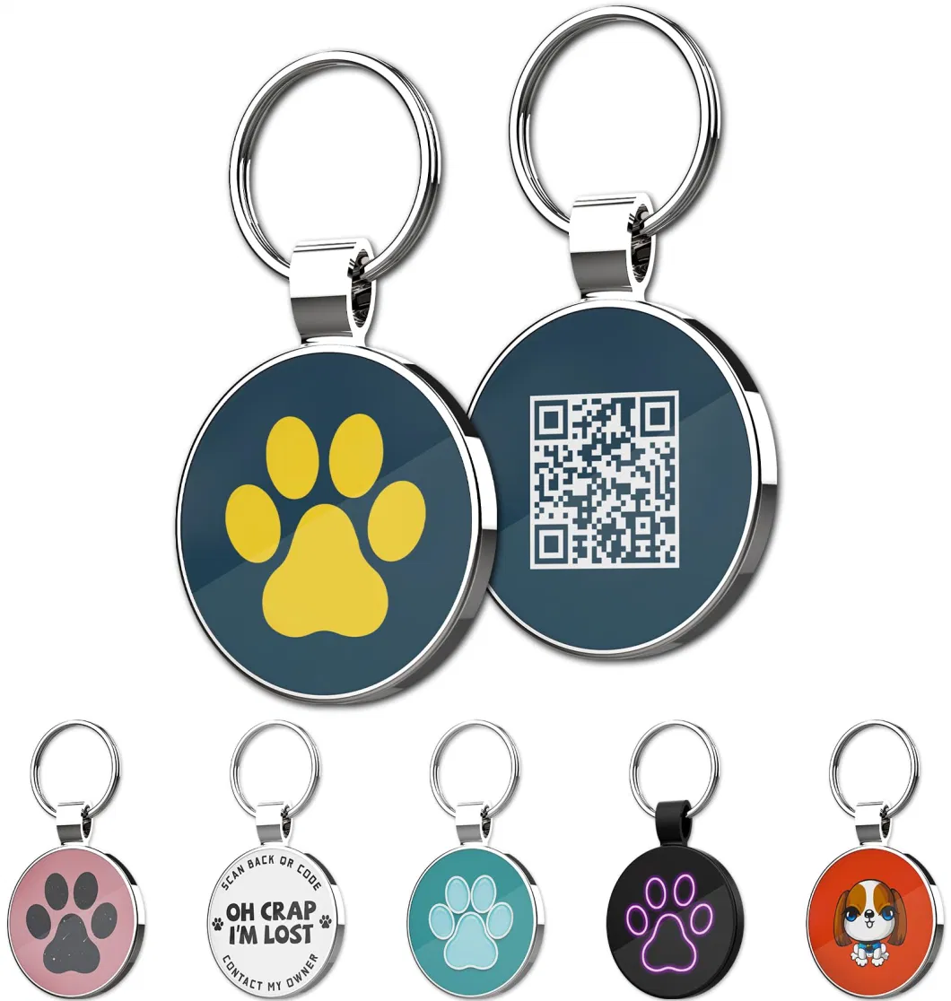 Wholesale Custom Best Quality Stainless Steel Personalized Metal NFC Qr Code Pet ID Tags Dog Tags