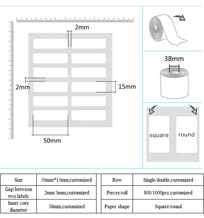 70/80GSM Glassine Adhesive Thermal Label