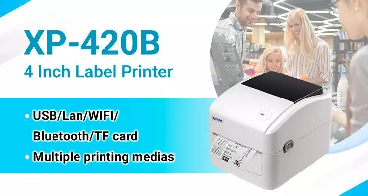 XP-420b 6X4 Thermal Label Printer Waybill Thermal Printer with USB Interface