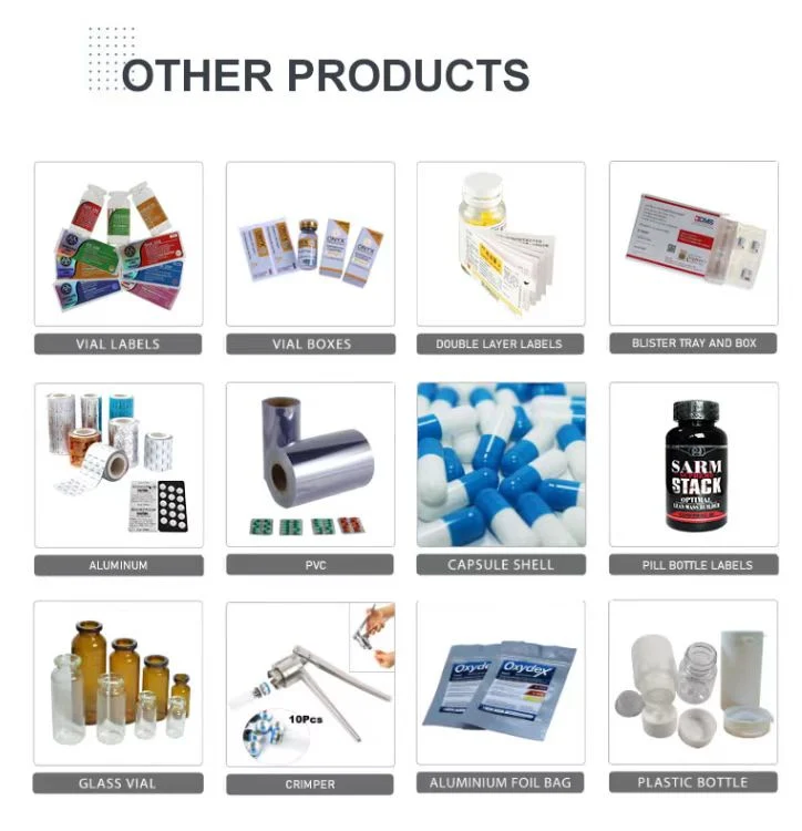 Custom Print Hot Stamping Foil Embossed Pharma Medical 10ml Vial Labels and Box
