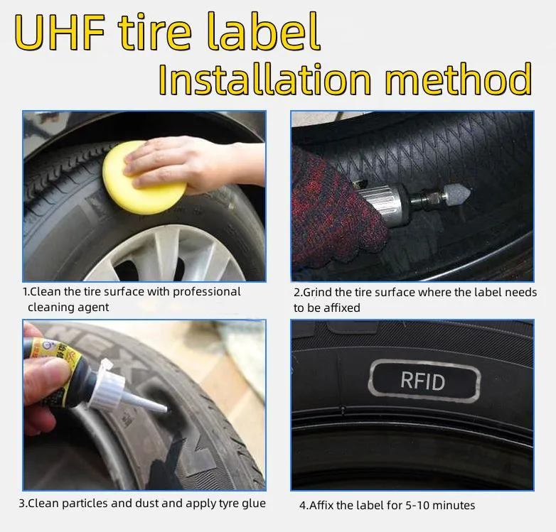Passive RFID UHF 18000-6c Remote Identification Rubber Tire Label