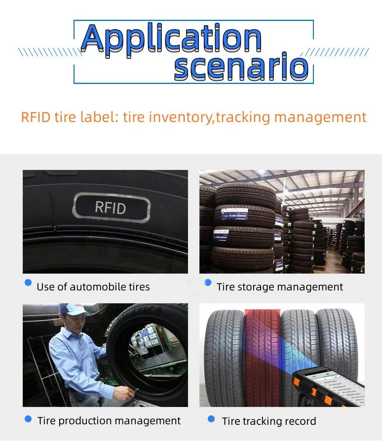 Passive RFID UHF 18000-6c Remote Identification Rubber Tire Label