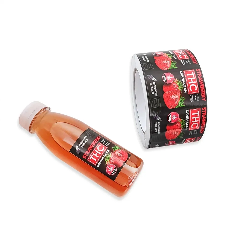 Customized Waterproof Vinyl Label Sticker Plastic Bottle Packaging Self-Adhesive Label for Juice Beverage Water Drink Sticker Label Food Label