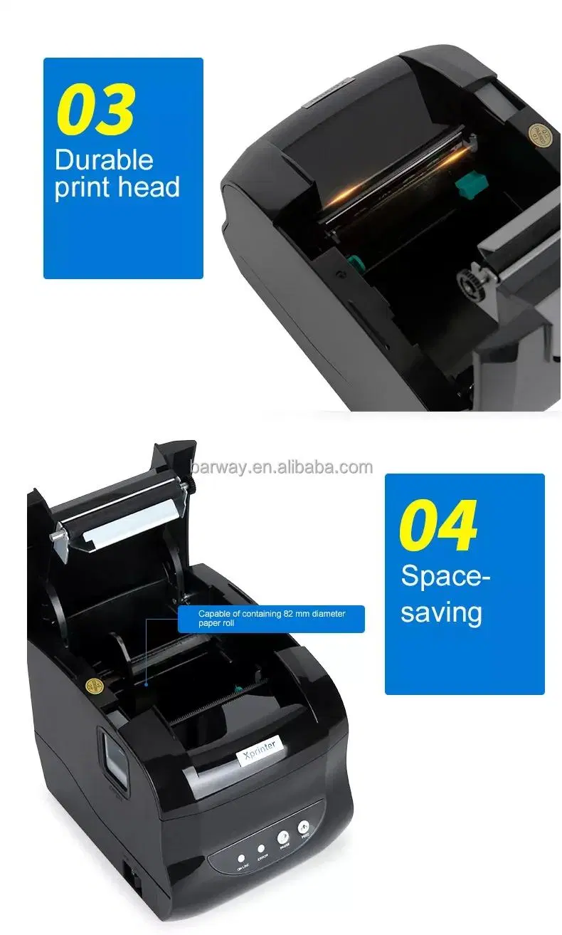 Barway Desktop Label and Receipt Two in One Thermal Directly Printer