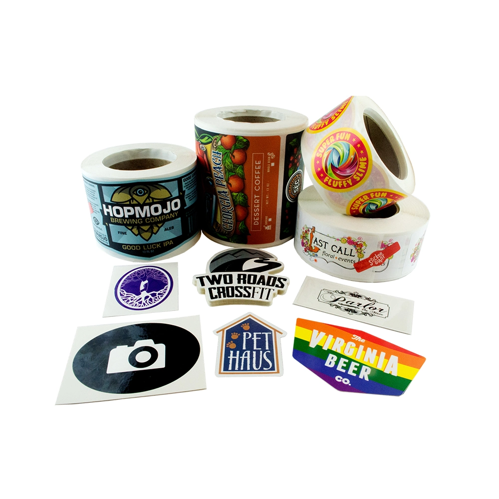 Custom Adhesive Label Paper and Direct Thermal Labels for Packaging Vinyl Waterproof Sticker Printing Roll Label Stickers