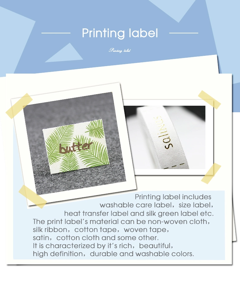 Custom Silk Screen Printing Brand Garment Wash Care Printed Label