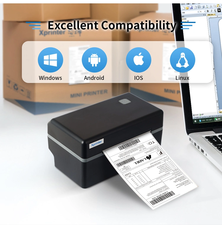 Xprinter XP-D462B Black Color 4inch 4x6 Bluetooth Thermal Shipping Label Printer