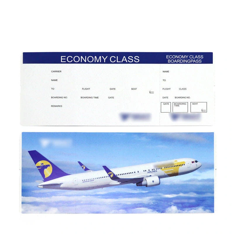 Custom Boarding Pass Paper Flight Air Ticket Luggage Tags Thermal Cheapest Flight Ticket