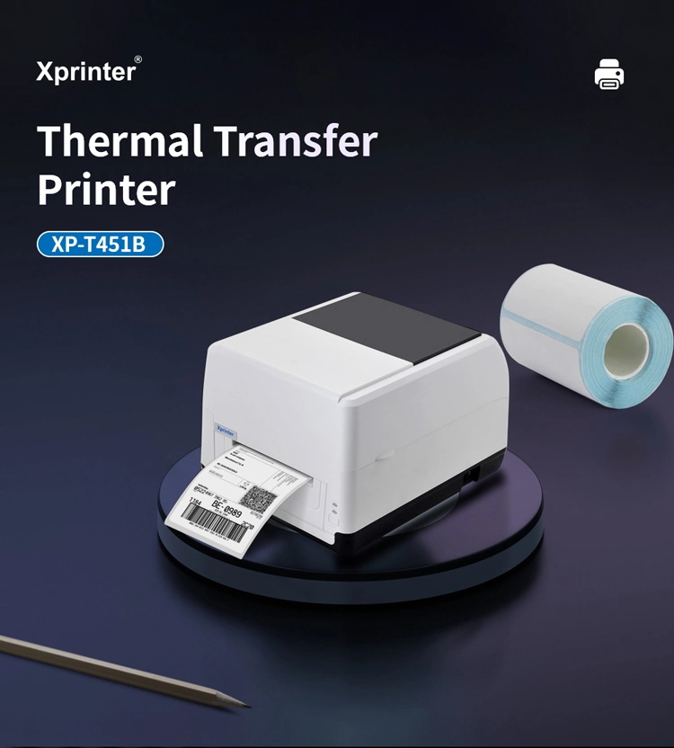 Xprinter XP-T451B USB WIFI Optional High Speed 4 Inch Label Printer Thermal Transfer Printer