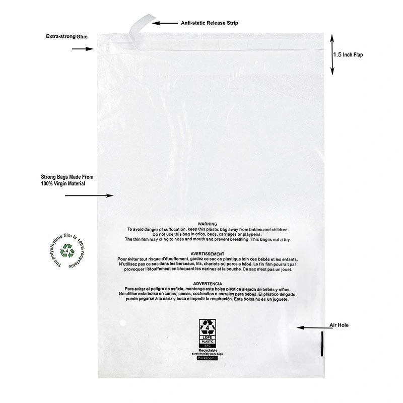 Hot Product Plastic Tear Proof Self Adhesive Seal LDPE Bag