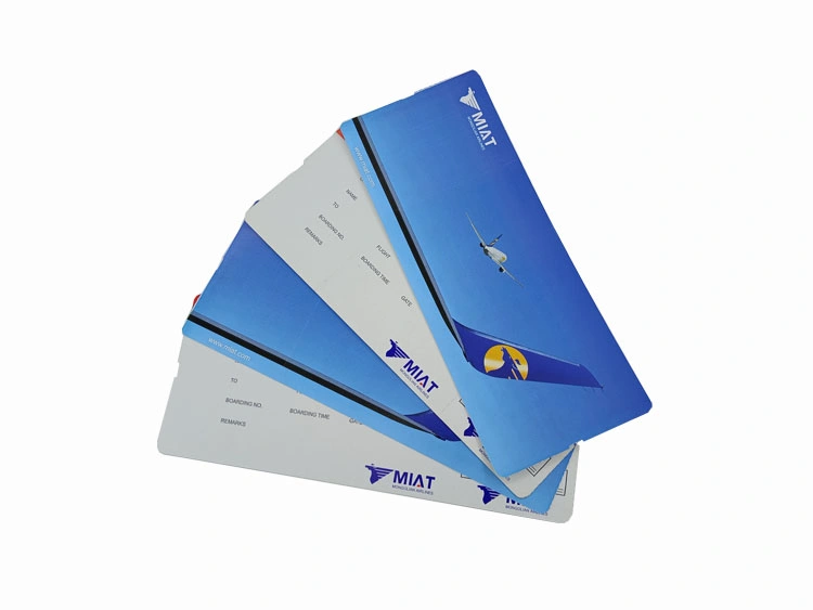 Airline Boarding Pass Paper Boarding Card Booking Flight Air Ticket High Quality Custom Cheap Thermal Paper