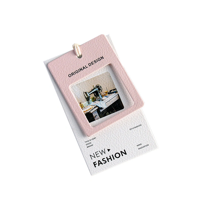 Customized Texture Special Paper Clothing Hanger Tag Colorful Printed Logo Clothing Tag with Irregular Shape