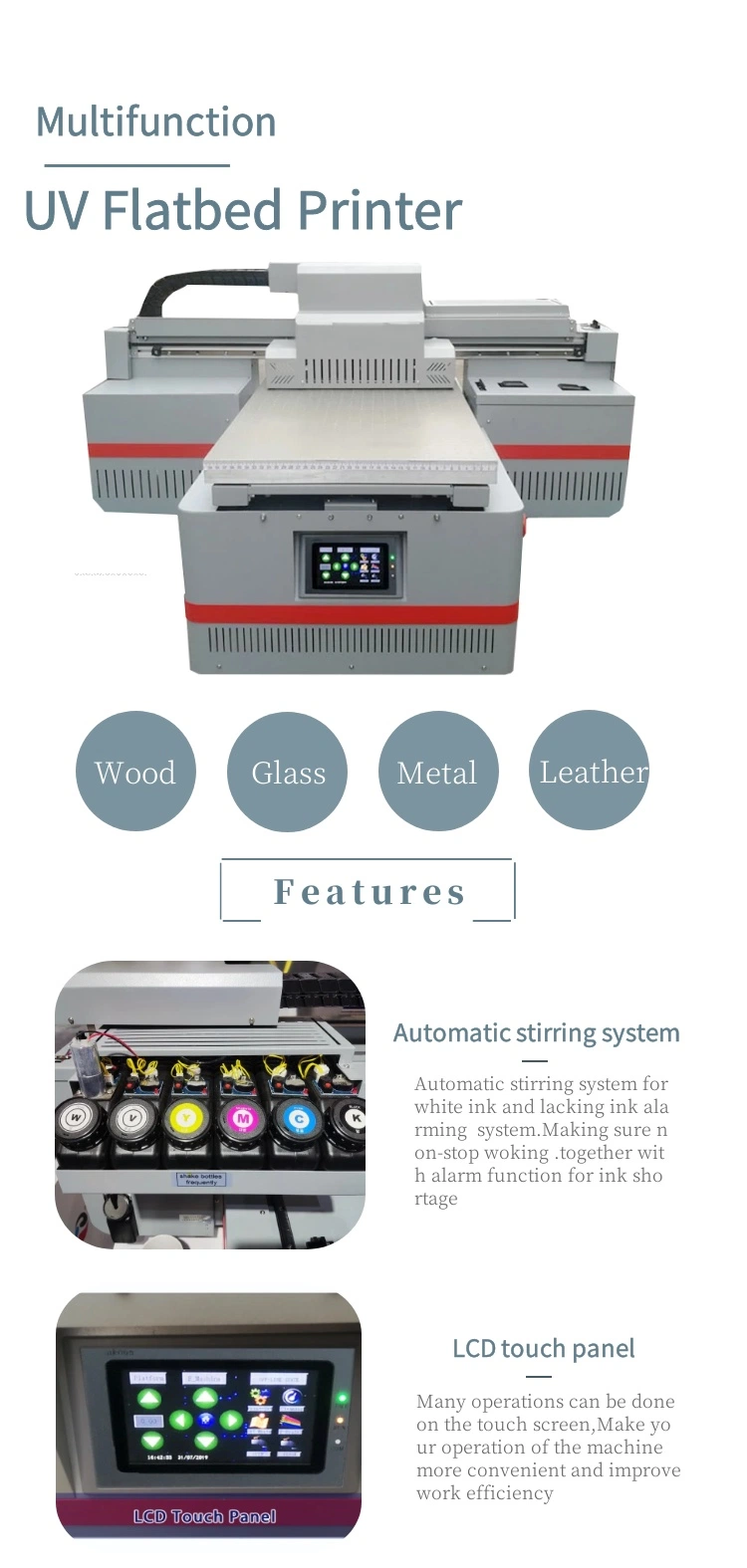 High Speed 4060 UV Printer A2 for Label Printing Machine UV LED Inkjet Printers 4060 with Rotary Print Bottles/Label Printers
