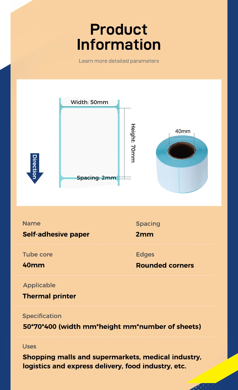 Custom Cheap Price Blank Self Adhesive Heat Transfer Thermal Label