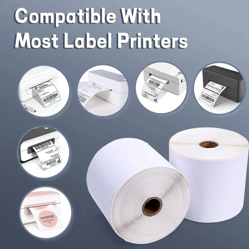 Direct Thermal Labels Compatible Printer White Blank 4X6 Shipping Label