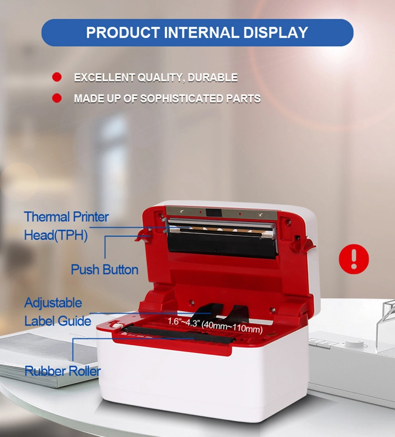 Bluetooth 203dpi Desktop Thermal Barcode Maker 4X6 118mm Shipping Label Printer
